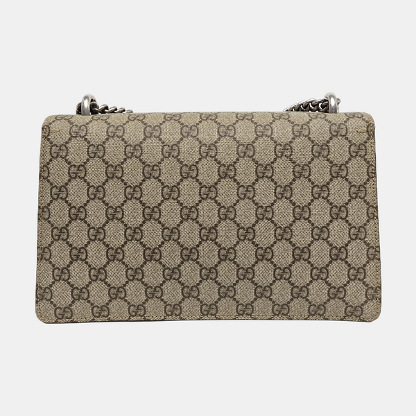 Dionysus Small Monogram Coated Canvas Beige