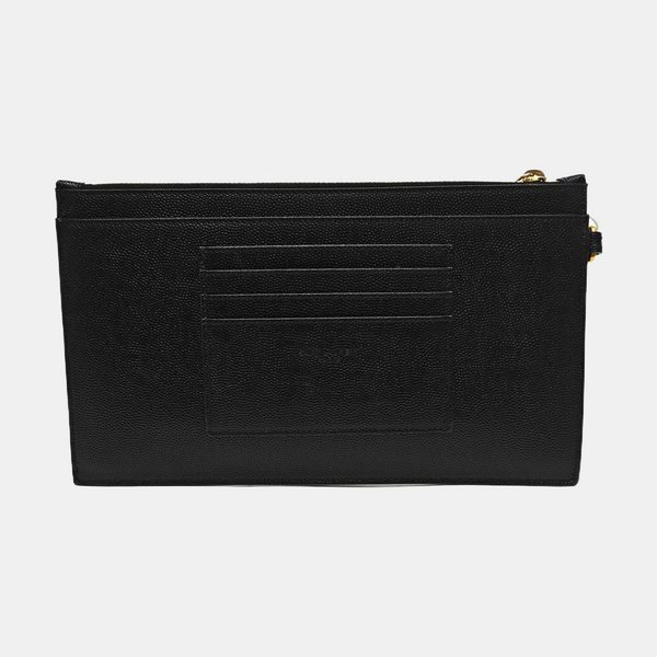 CASSANDRE Large Chevron Calfskin Black