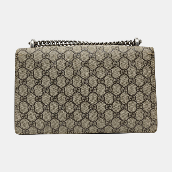 Dionysus Small Monogram Coated Canvas Beige