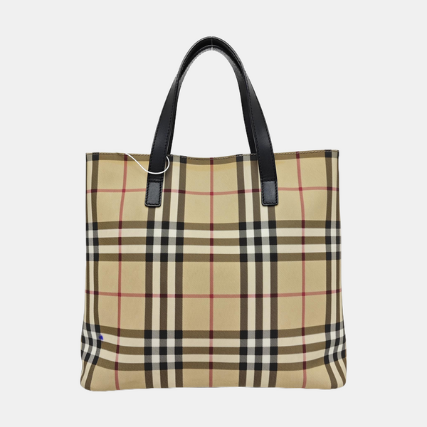 Coated Canvas Tote Bag Beige