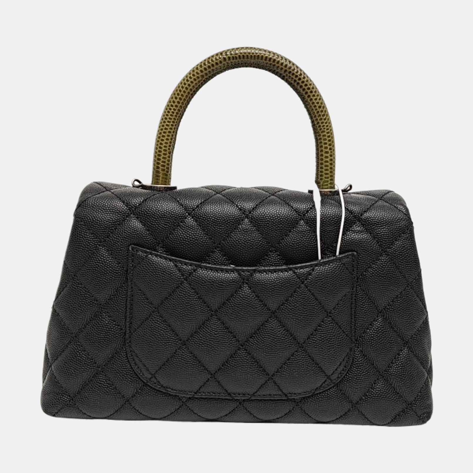 COCO HANDLE Small Quilted Grained Calfskin Black