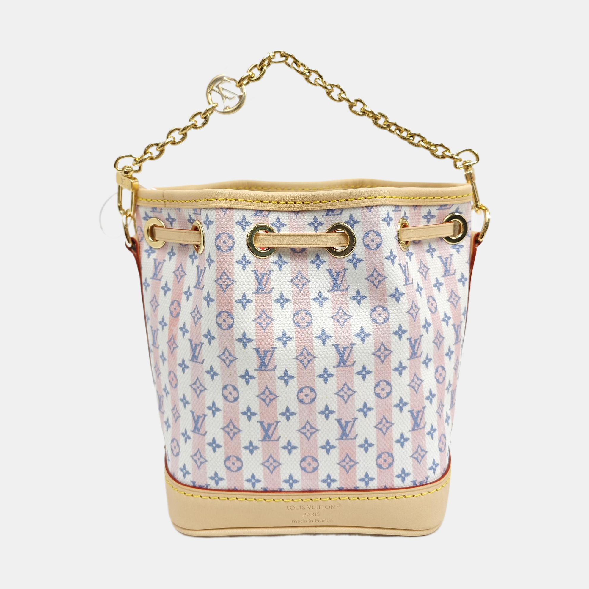 Monogram Coated Canvas Bucket Bag White