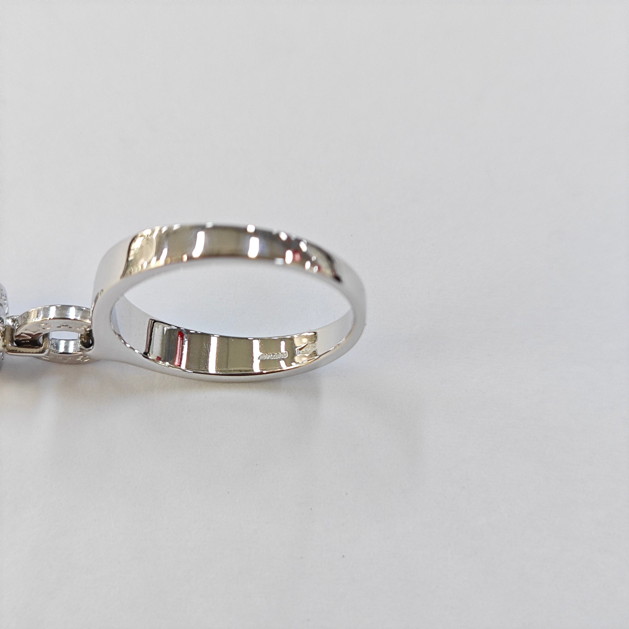 18k White Gold Silver Ring EU 55