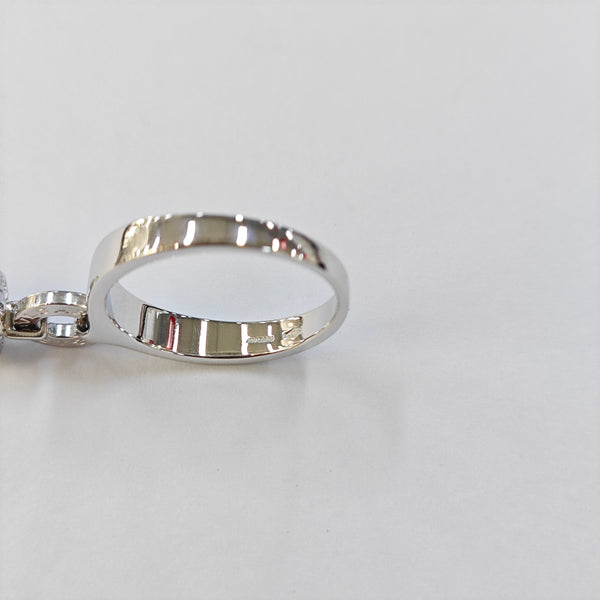 18k White Gold Silver Ring EU 55