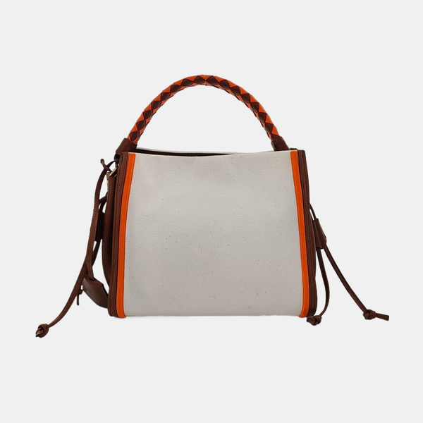 Canvas Top Handle Bag Small White