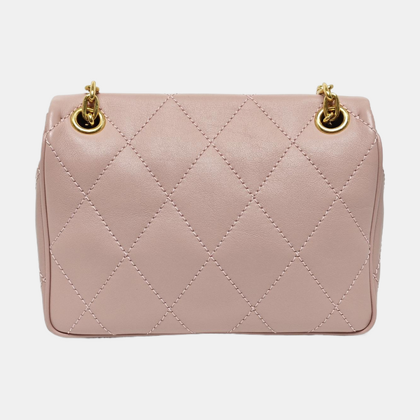 Quilted Calfskin Crossbody Bag Pink