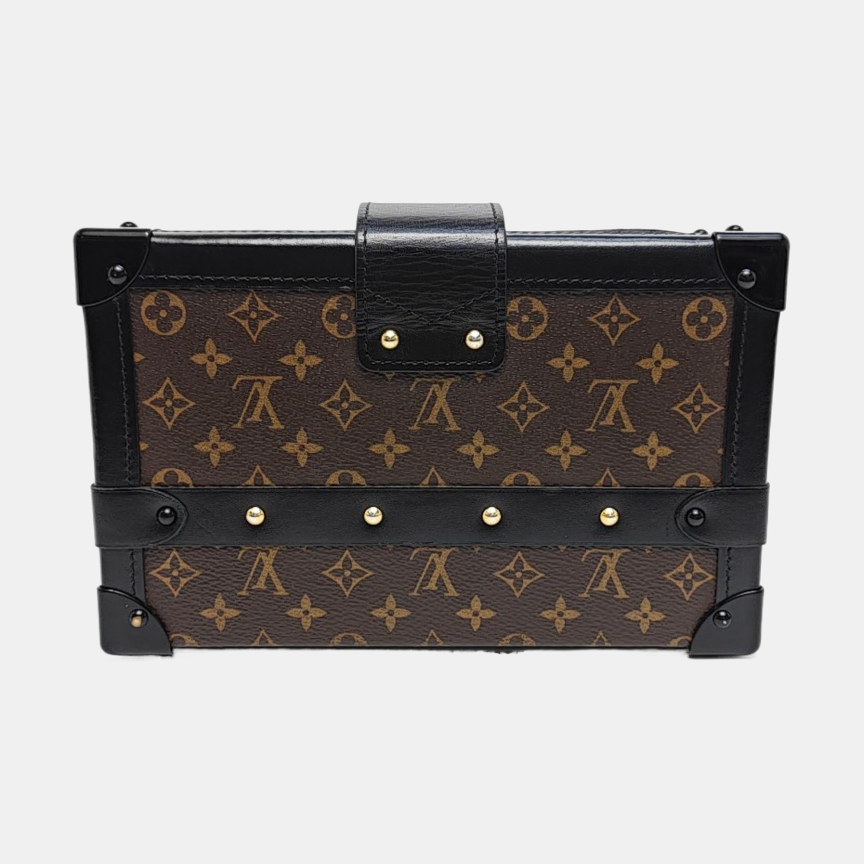 PETITE MALLE Monogram Coated Canvas Brown