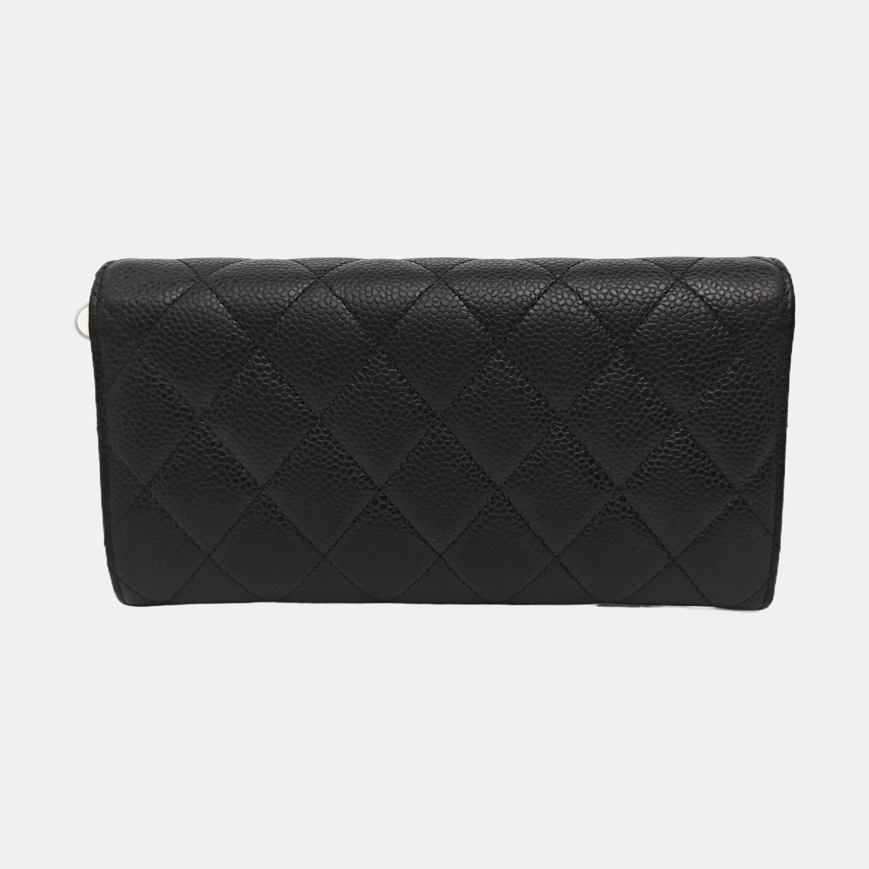 CLASSIC FLAP Mini Quilted Grained Calfskin Black Wallet