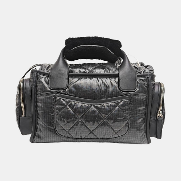 Quilted Nylon Shoulder Bag Gray