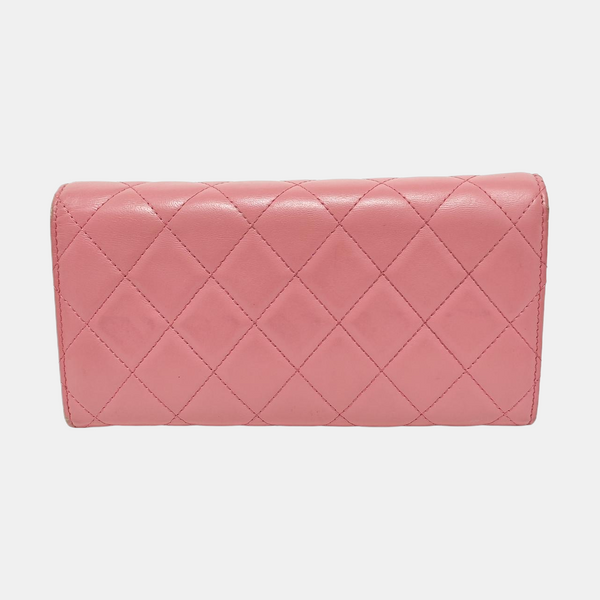Quilted Lambskin Wallet Pink