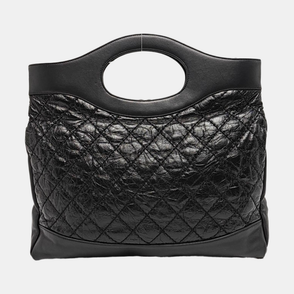 CHANEL 31 Large Quilted Vintage Calf Black