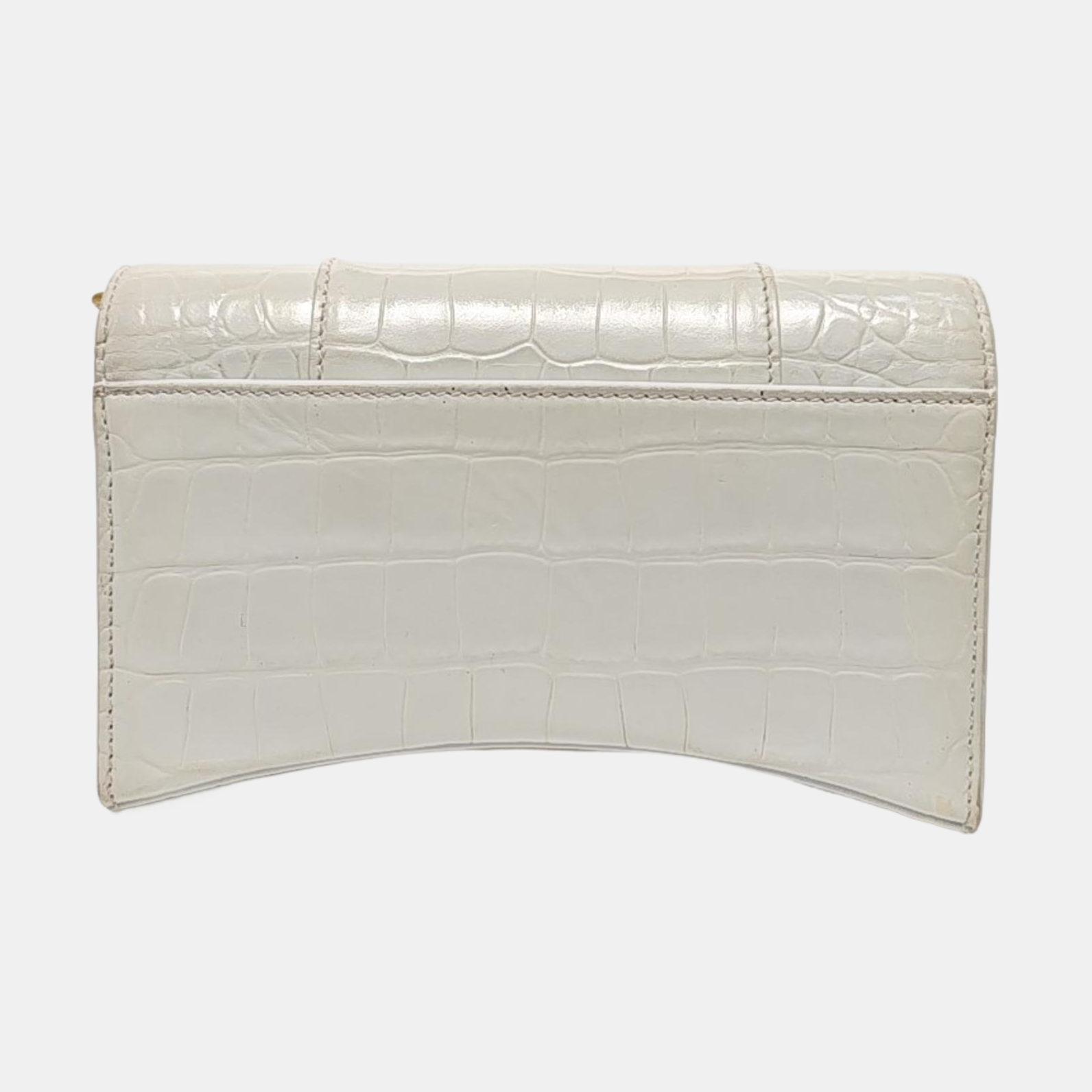 Hourglass Wallet On Chain Mini Calfskin White