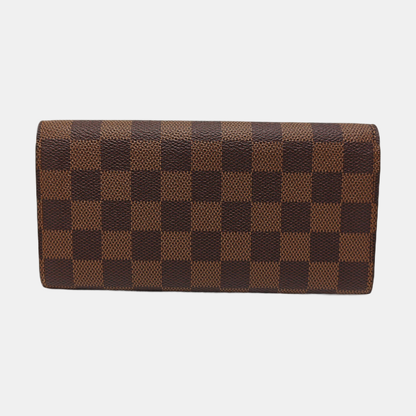 EMILIE Damier Ebene Coated Canvas Brown Wallet
