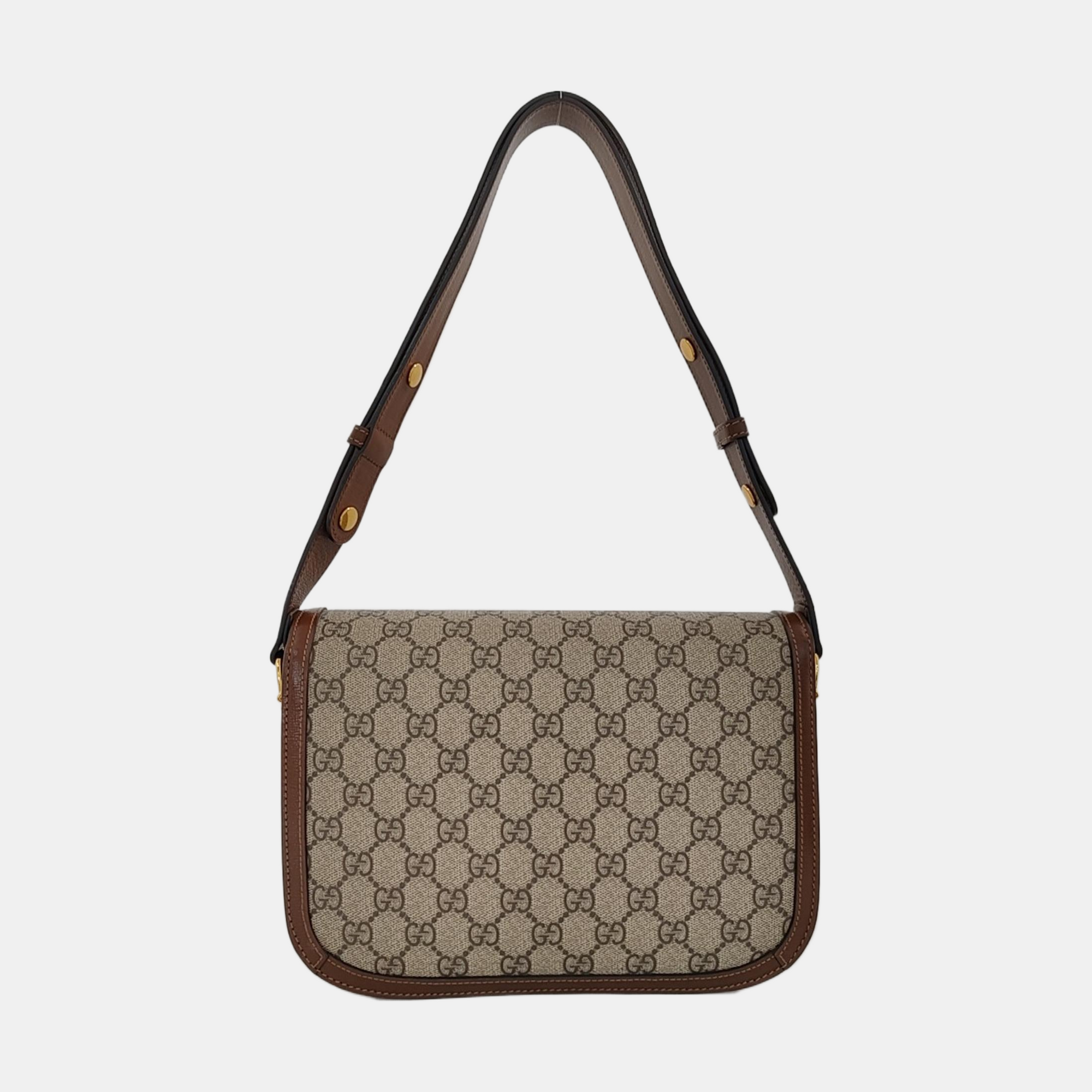 Horsebit 1955 Medium Monogram Coated Canvas Beige