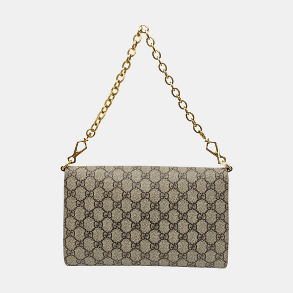 Horsebit 1955 Small Monogram Coated Canvas Beige