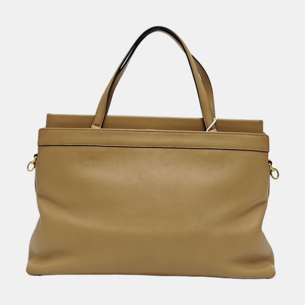 Lambskin Tote Bag Medium Brown