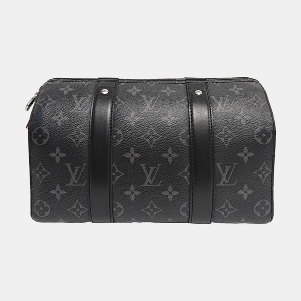 KEEPALL Monogram Coated Canvas Black