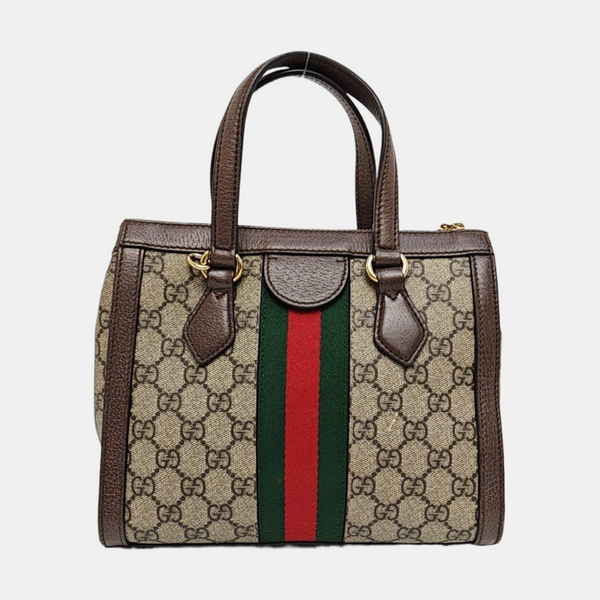 Ophidia Small Monogram Coated Canvas Beige