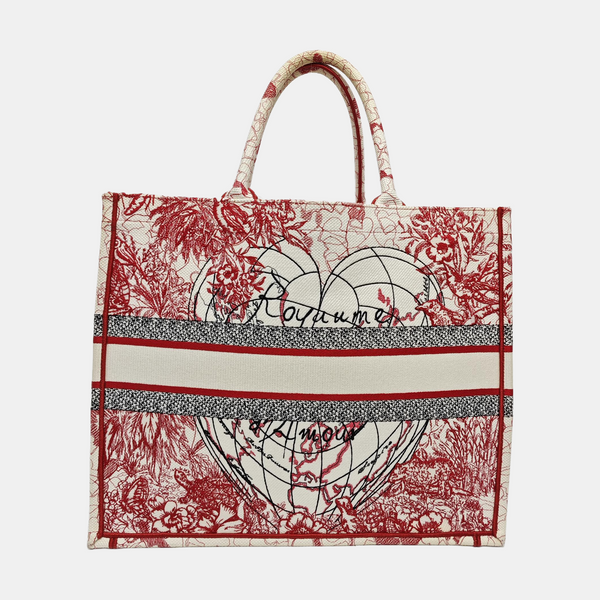 Authenticated pre-owned  Book Tote Large Canvas Red - Tote Bag at Looply