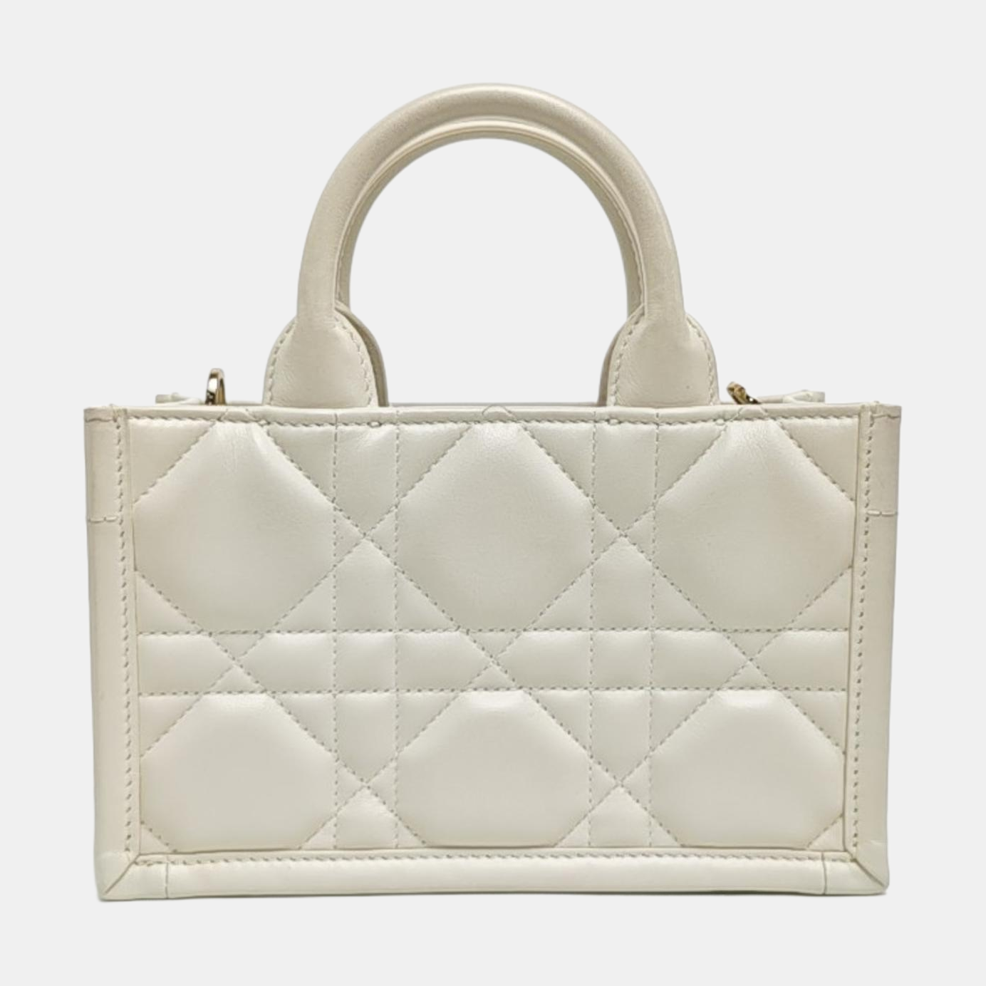 Book Tote Mini Cannage Calfskin White