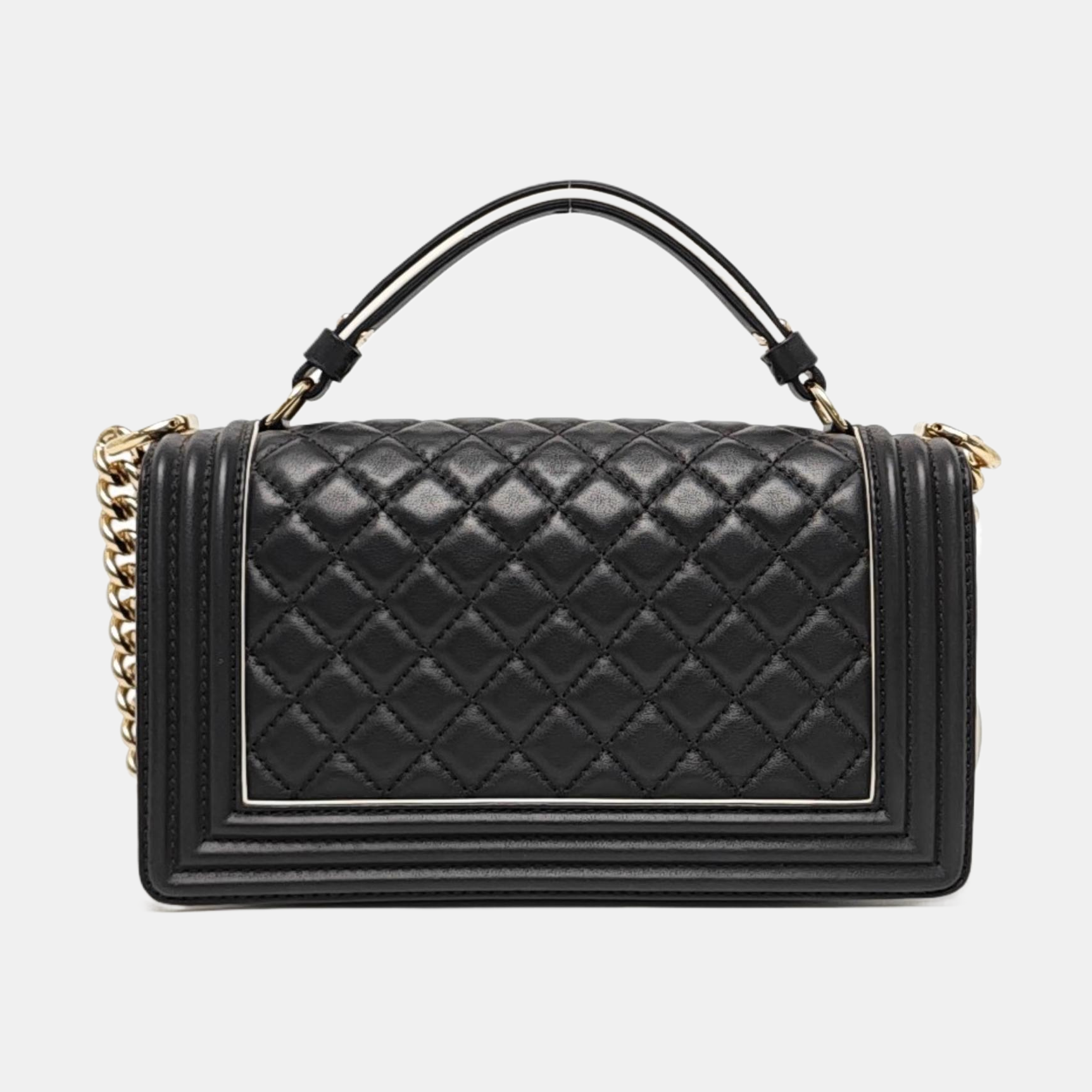 Authenticated pre-owned  BOY CHANEL Medium Quilted Calfskin Black - Shoulder Bag at Looply