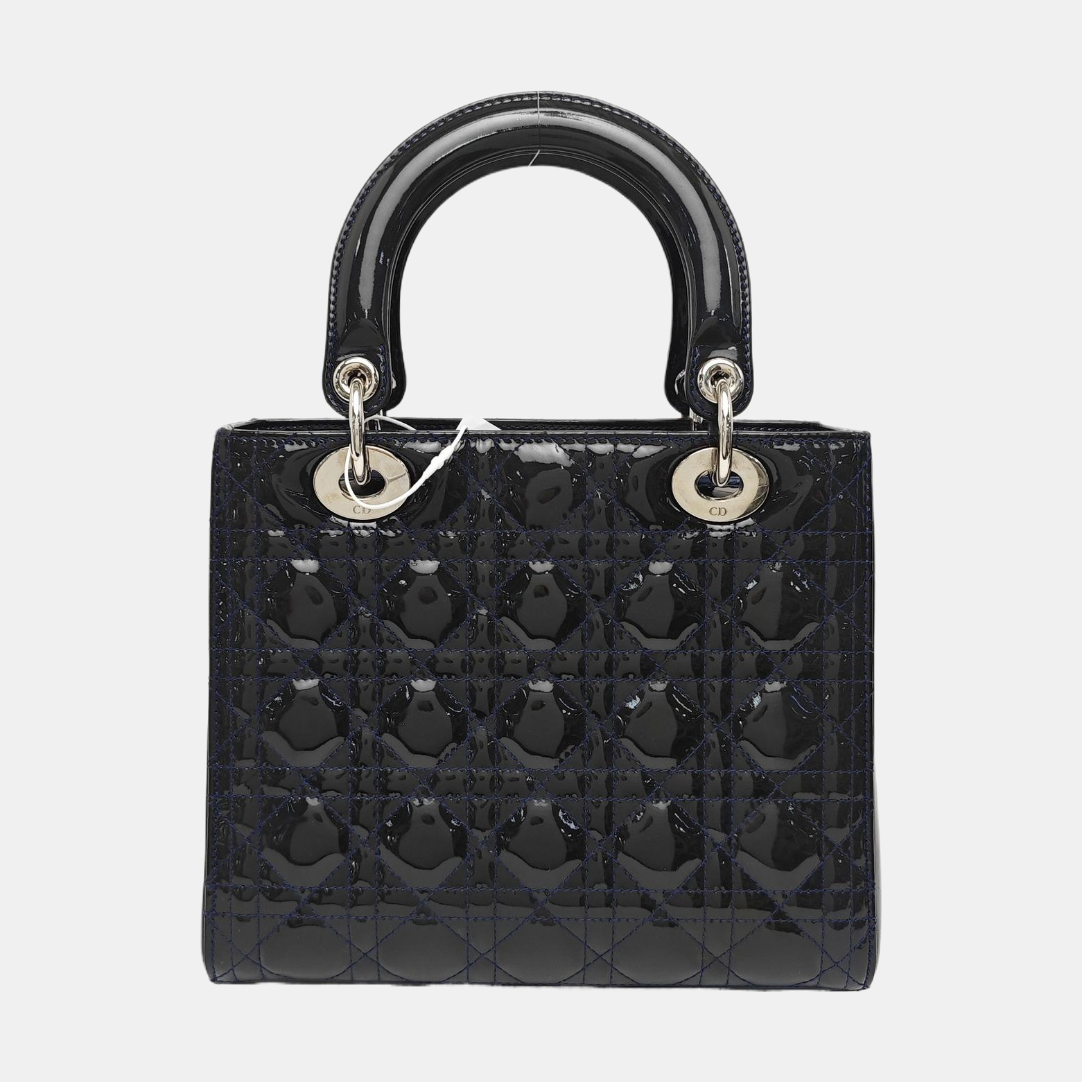 Lady Dior Medium Quilted Patent Leather Blue