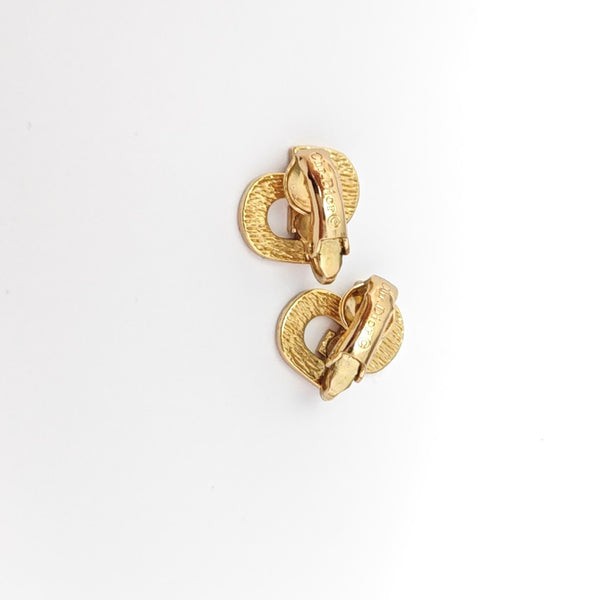 Petit CD Metal Gold Clip On Earrings