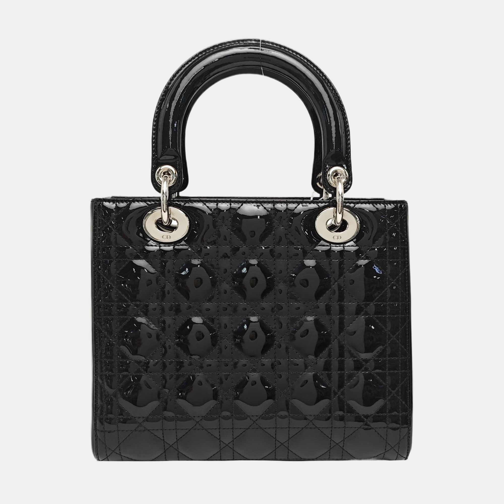 Lady Dior Medium Cannage Patent Leather Black
