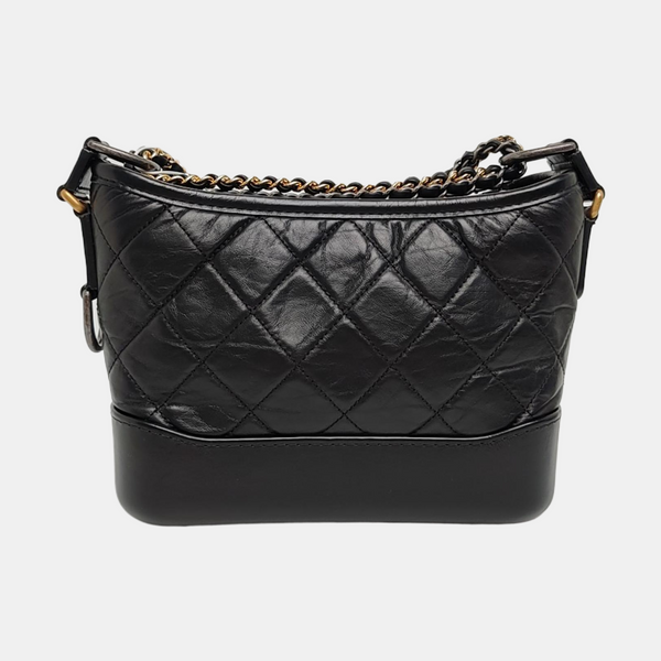 GABRIELLE Small Quilted Vintage Calf Black