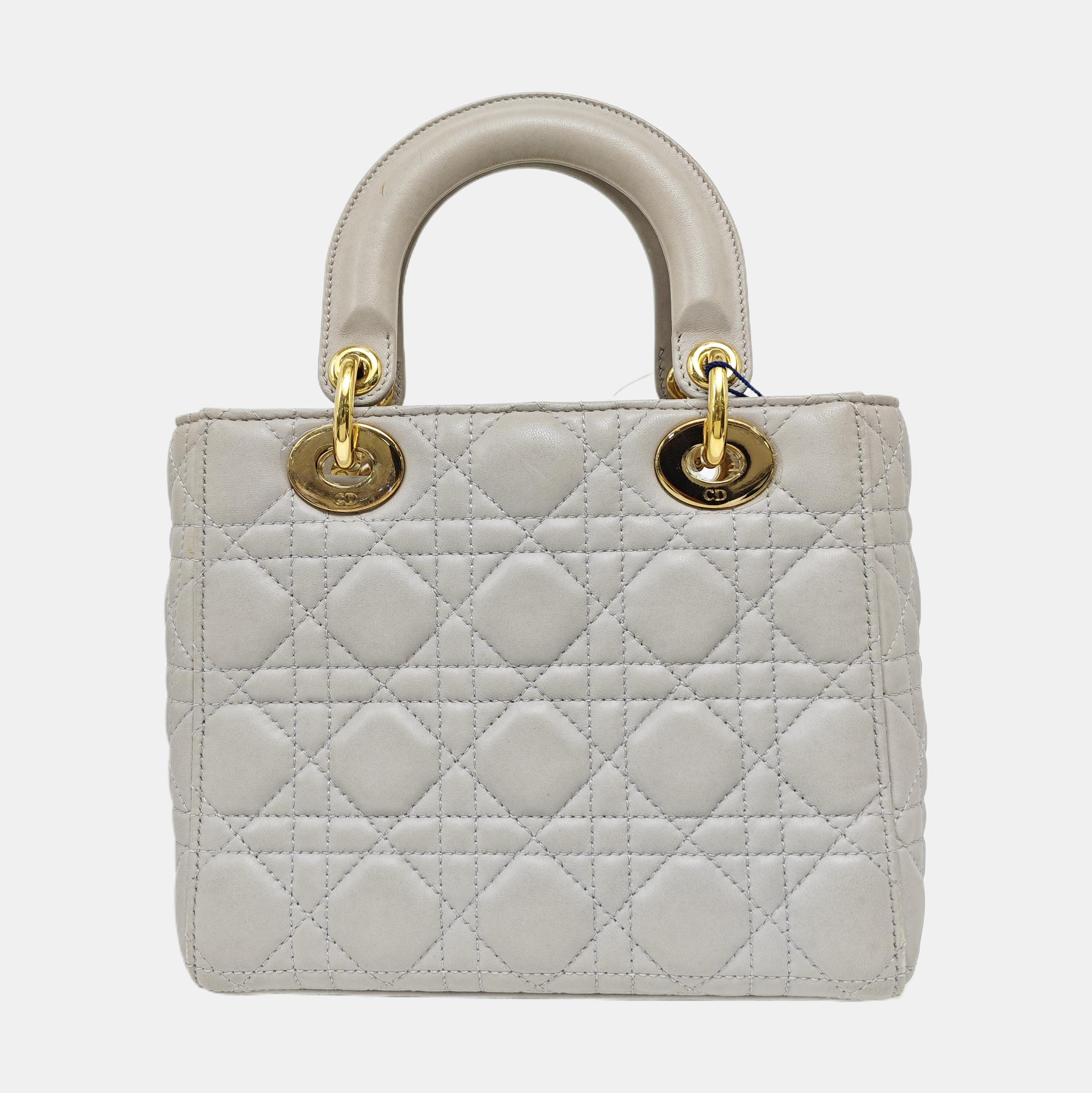 Lady Dior Small Cannage Lambskin Gray