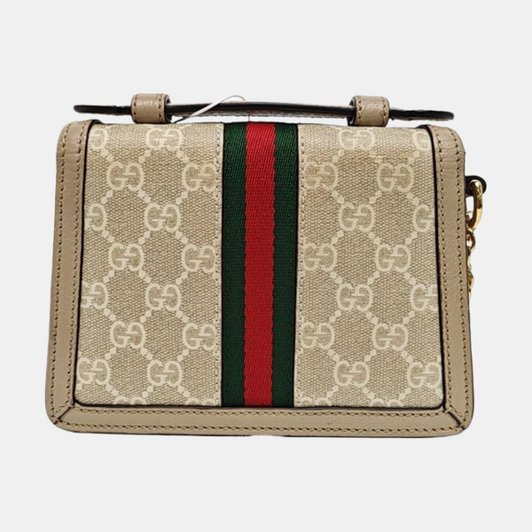 Ophidia Mini Monogram Coated Canvas White