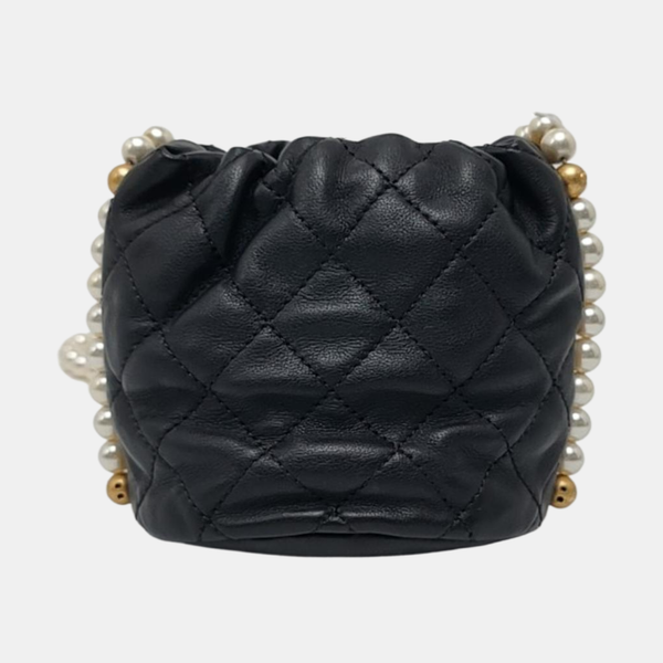 DRAWSTRING Mini Quilted Calfskin Black