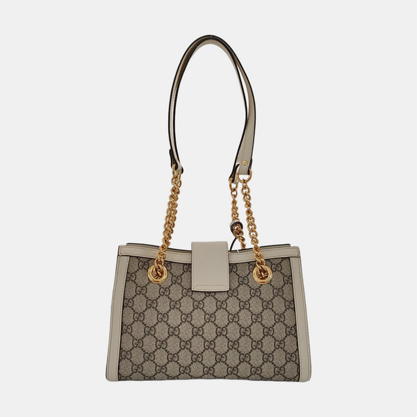 Padlock Small Monogram Coated Canvas Beige