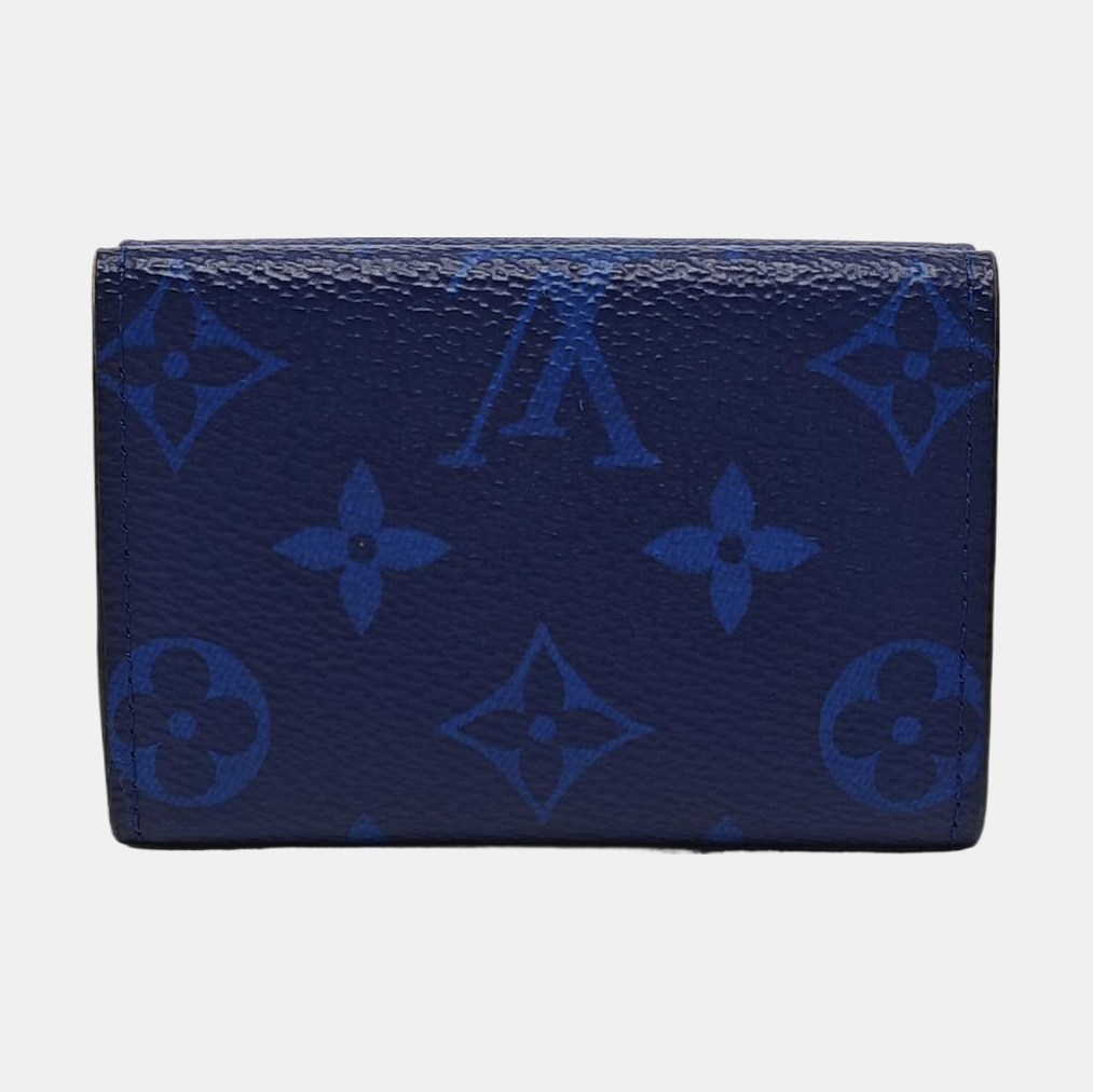 DISCOVERY Monogram Calfskin Blue Wallet