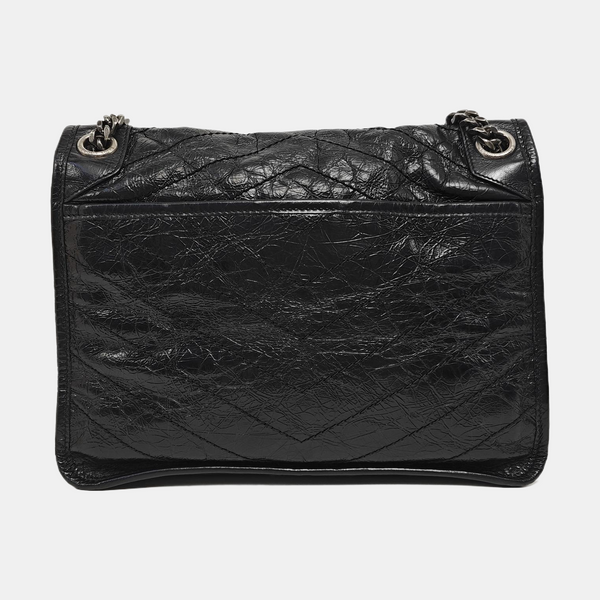 NIKI Medium Chevron Calfskin Black