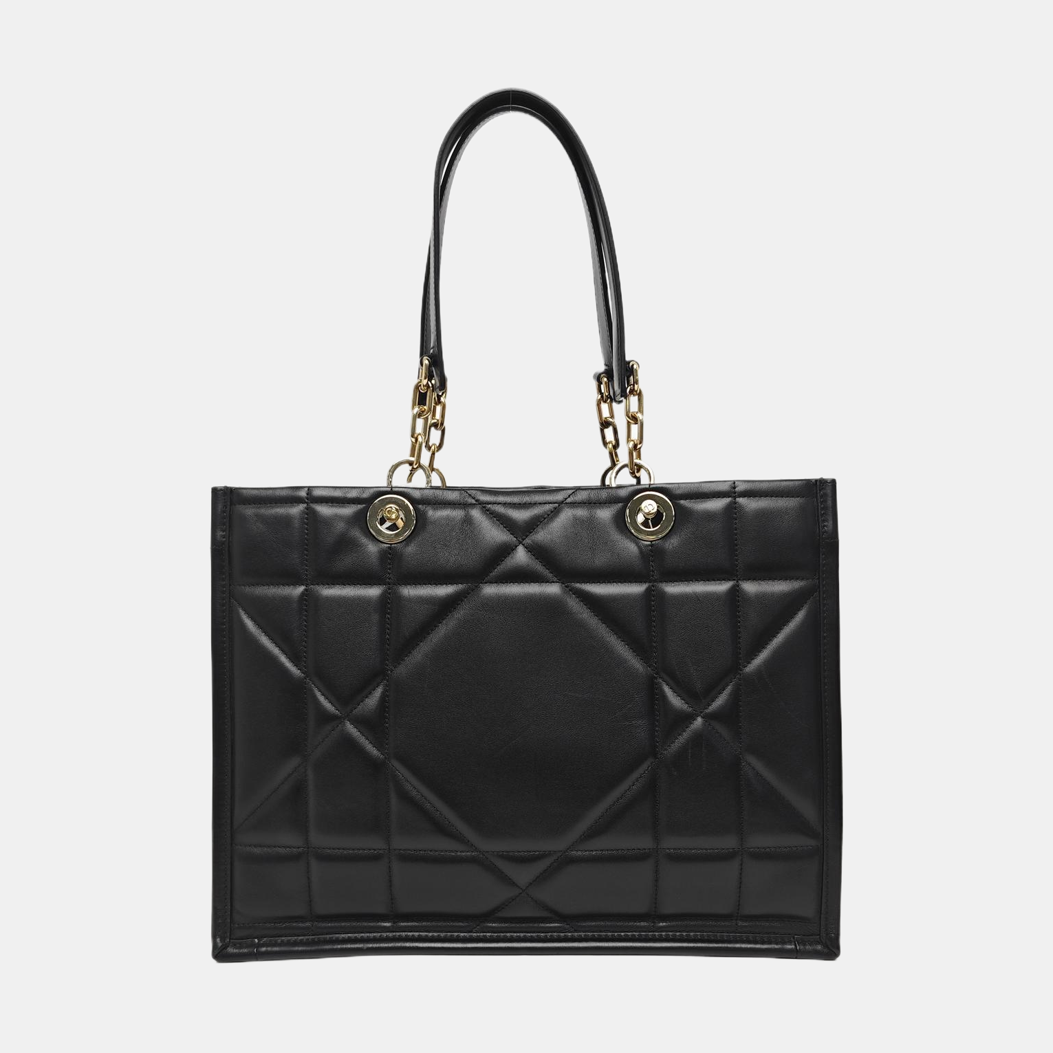 Cannage Calfskin Tote Bag Medium Black