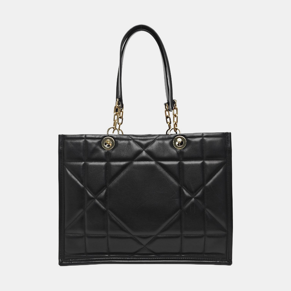 Cannage Calfskin Tote Bag Medium Black