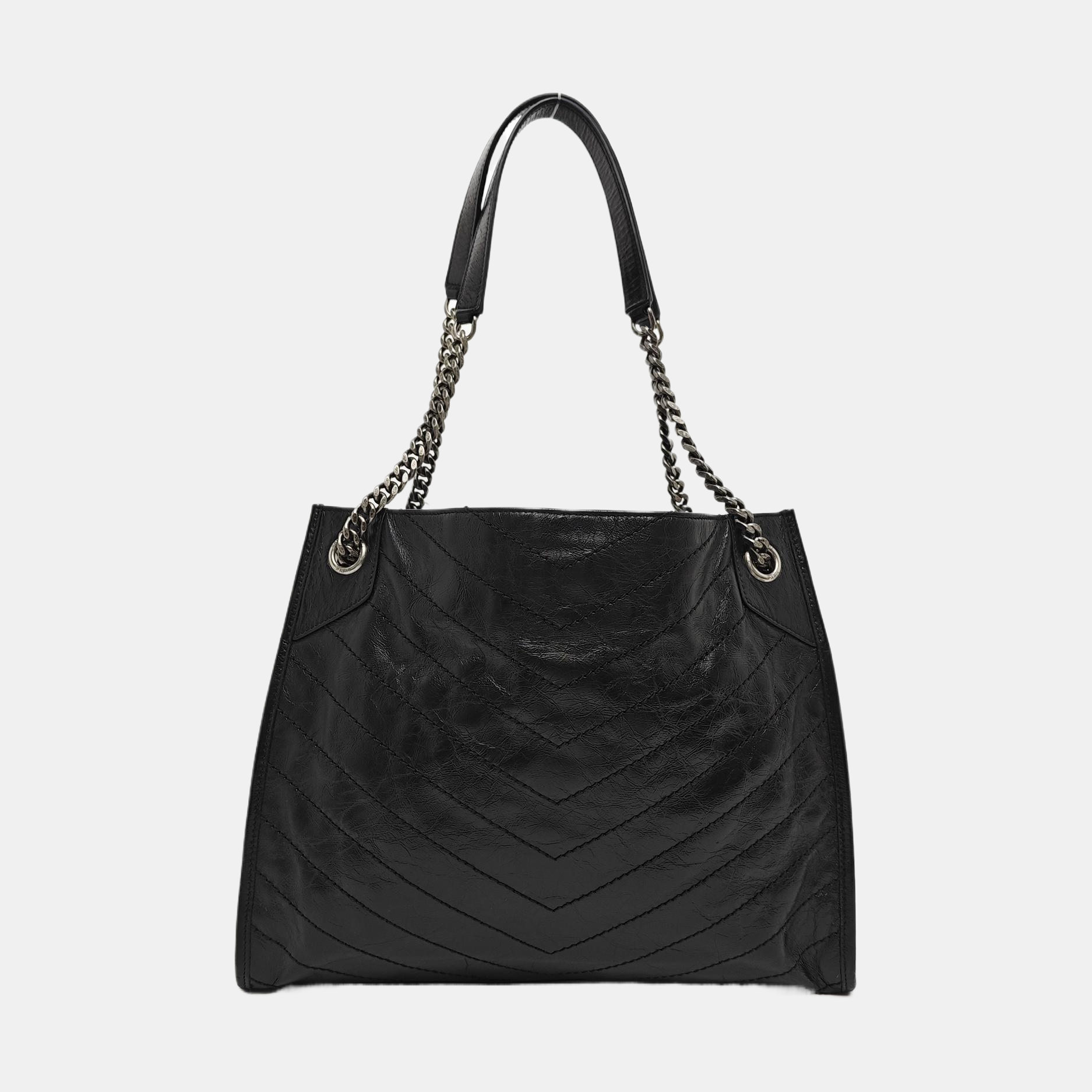 NIKI Medium Chevron Calfskin Black
