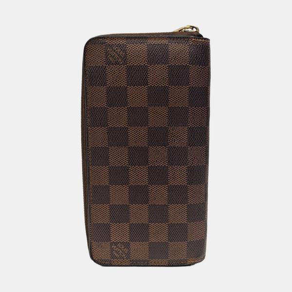 ZIPPY Damier Ebene Coated Canvas Brown Wallet