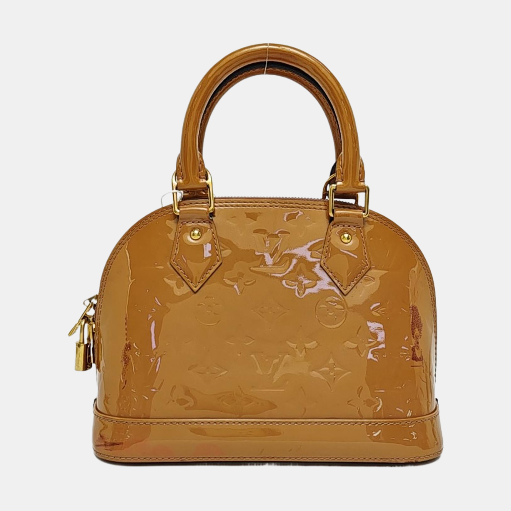 Authenticated pre-owned  ALMA Monogram Patent Leather Yellow - Shoulder Bag at Looply