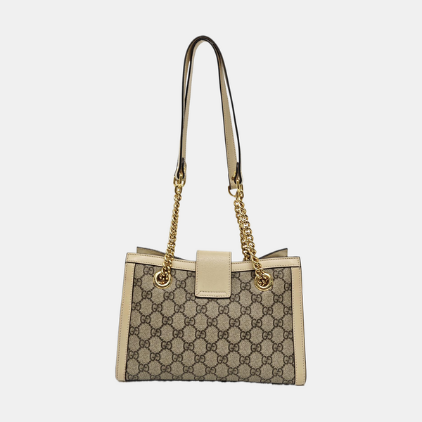 Padlock Small Monogram Coated Canvas Beige