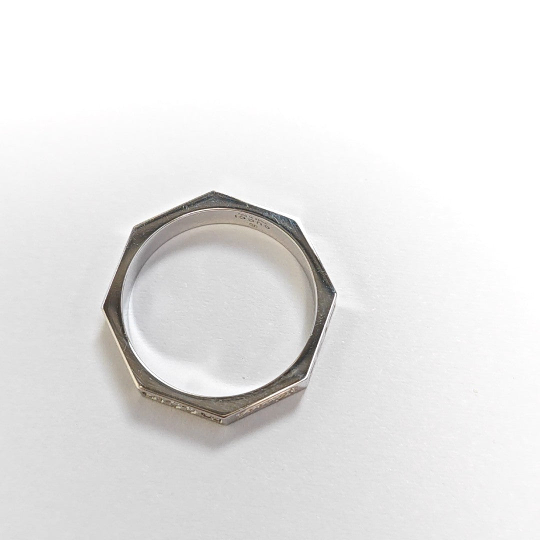 18k White Gold Silver Ring HK 10