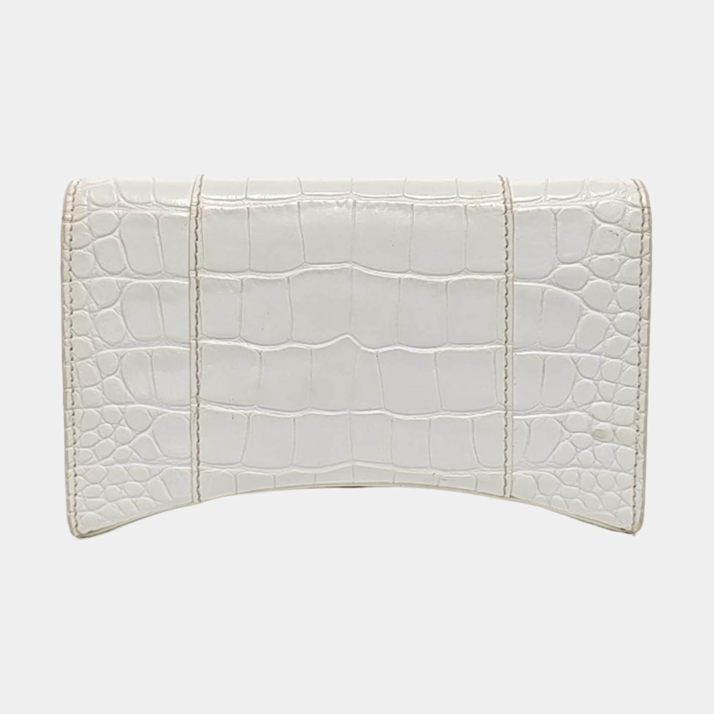 Hourglass Wallet On Chain Mini Calfskin White