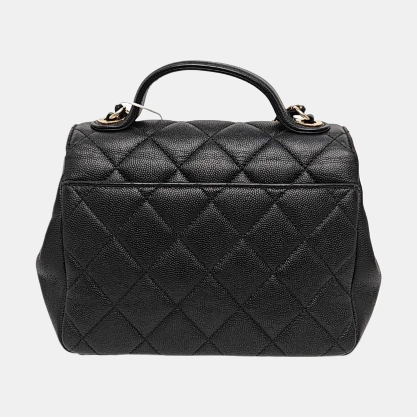 BUSINESS AFFINITY Small Quilted Grained Calfskin Black