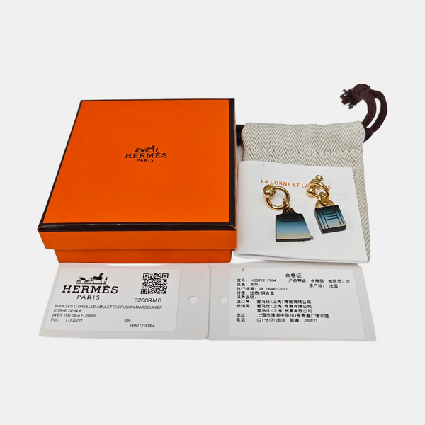 Metal Blue Stud Earrings