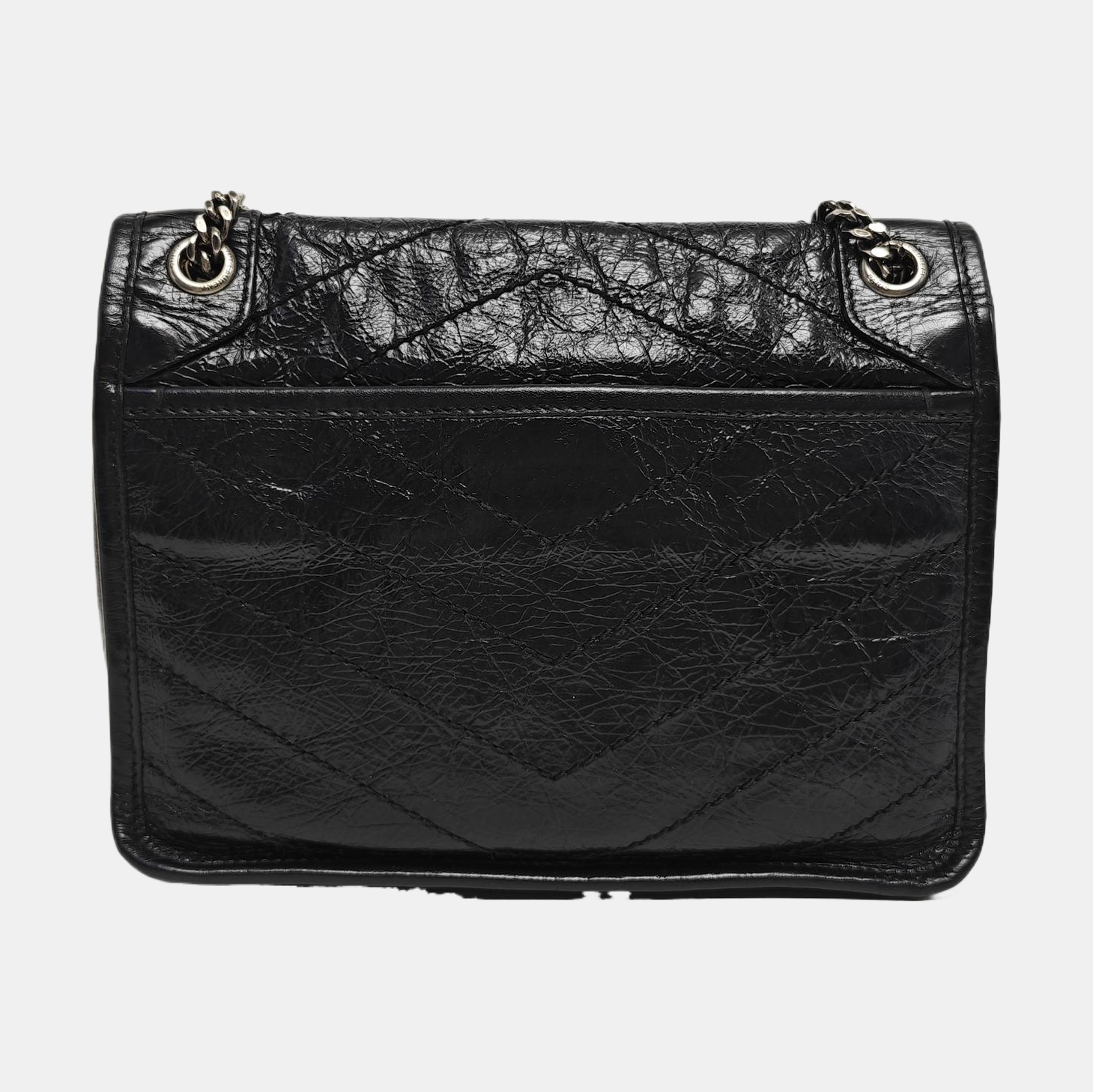 NIKI Small Chevron Calfskin Black