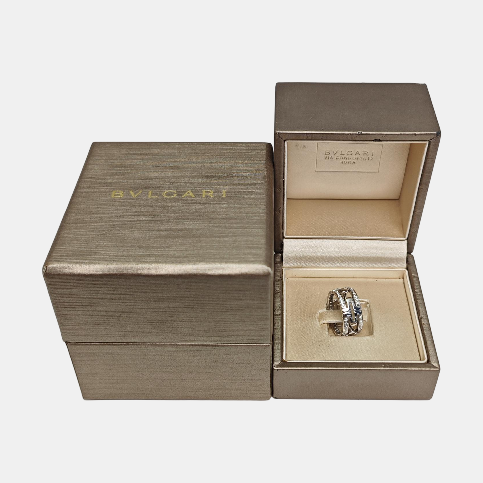 PARENTESI 18k White Gold Silver Ring EU 48