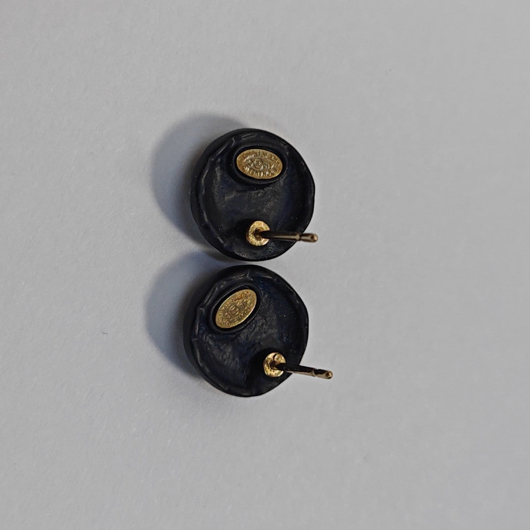 Metal Blue Stud Earrings