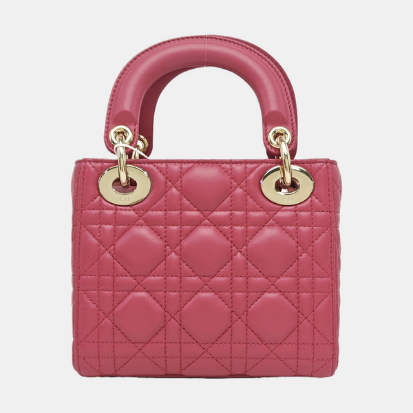 Lady Dior Mini Cannage Lambskin Red