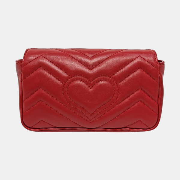 GG Marmont Mini Quilted Calfskin Red